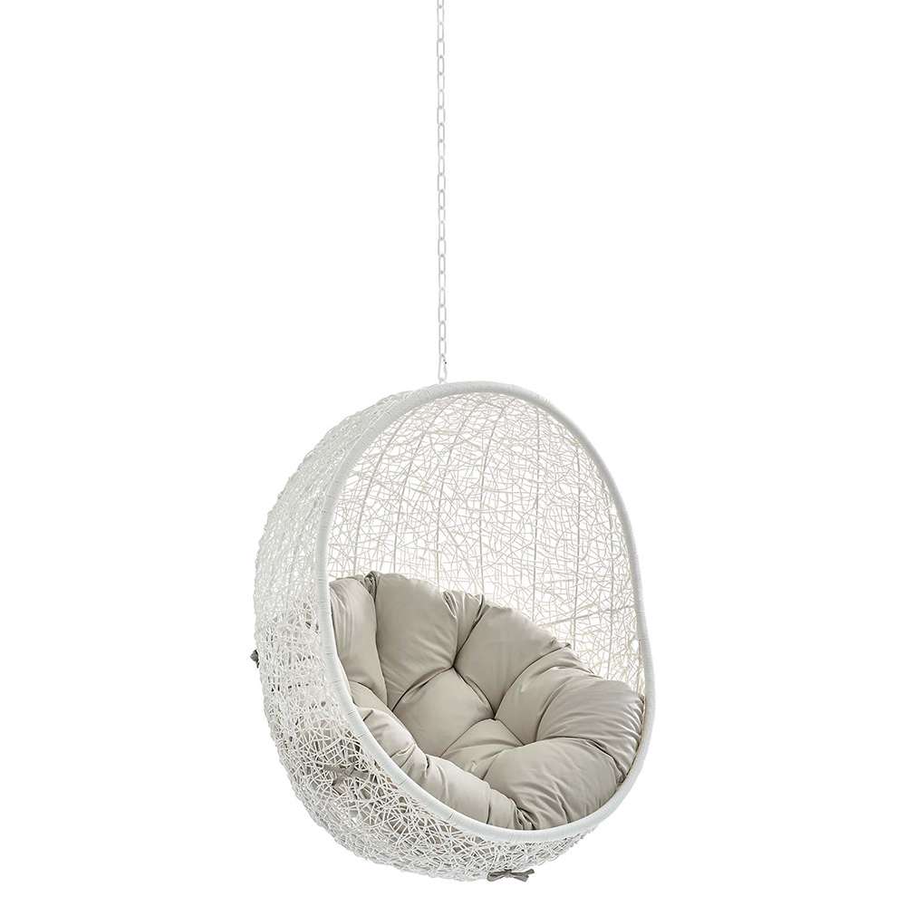 Modway - Hide Sunbrella Fabric Swing Outdoor Patio Lounge Chair Without Stand - EEI-3634-WHI-BEI veiw 1