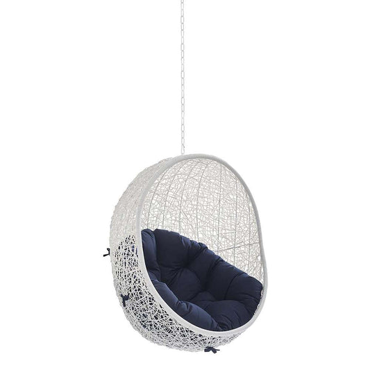 Modway - Hide Sunbrella Fabric Swing Outdoor Patio Lounge Chair Without Stand - EEI-3634-WHI-NAV veiw 1