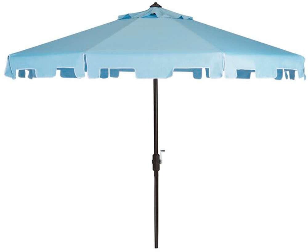 Safavieh - Zimmerman 11Ft Market Umbrella - Baby Blue - White - PAT8100D veiw 1