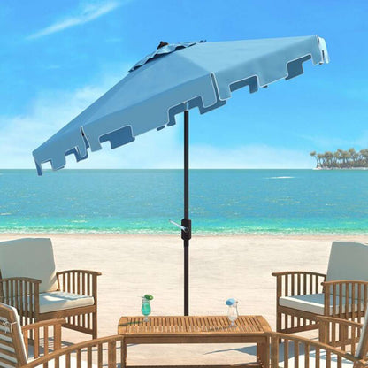 Safavieh - Zimmerman 11Ft Market Umbrella - Baby Blue - White - PAT8100D veiw 2