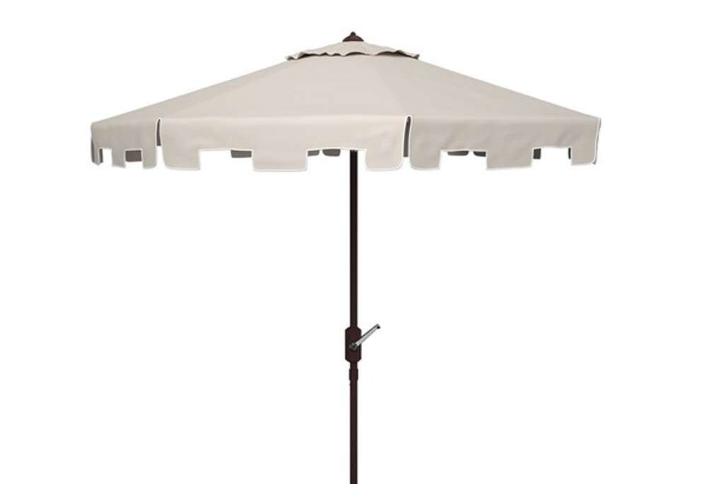 Safavieh - Zimmerman 11Ft Market Umbrella - Beige - White - PAT8100C veiw 1