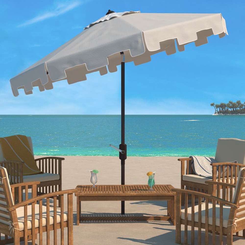 Safavieh - Zimmerman 11Ft Market Umbrella - Beige - White - PAT8100C veiw 2