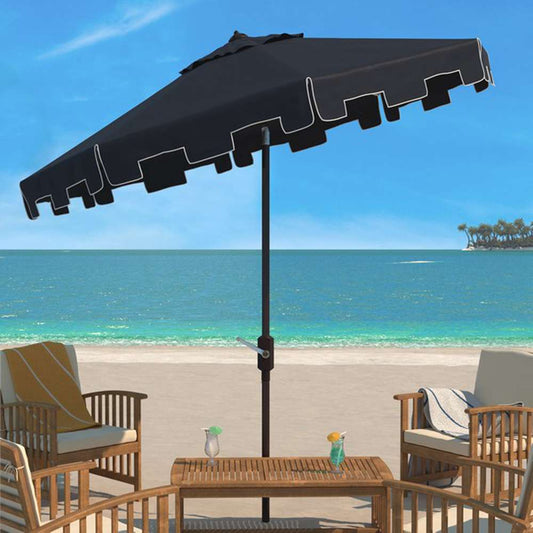 Safavieh - Zimmerman 11Ft Market Umbrella - Navy - White - PAT8100A veiw 2