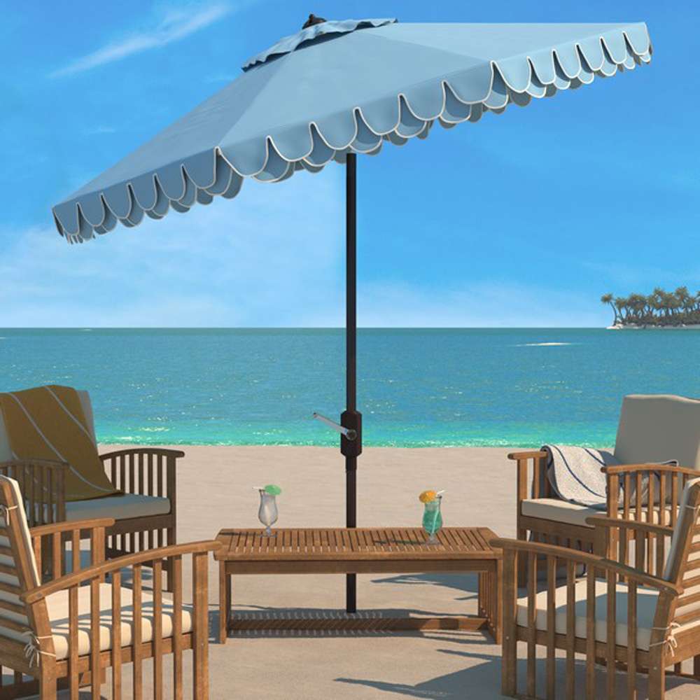 Safavieh - Elegant Valance 9Ft Umbrella - Baby Blue - White - PAT8006U veiw 2