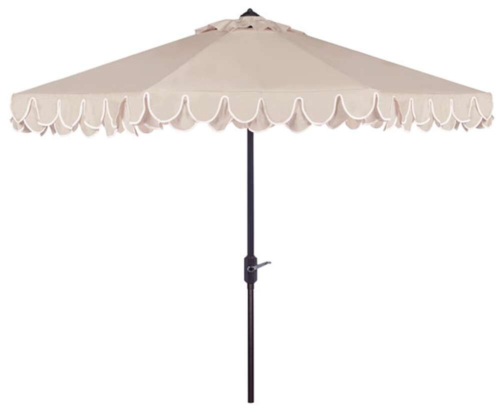Safavieh - Elegant Valance 9Ft Umbrella - Beige - White - PAT8006C veiw 1