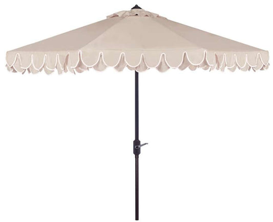 Safavieh - Elegant Valance 9Ft Umbrella - Beige - White - PAT8006C veiw 1