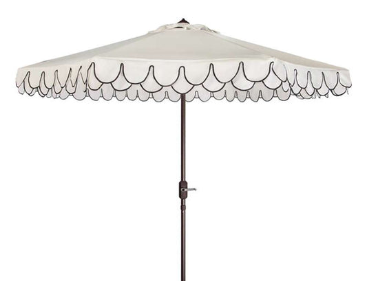 Safavieh - Elegant Valance 9Ft Umbrella - White - Black - PAT8006E veiw 1
