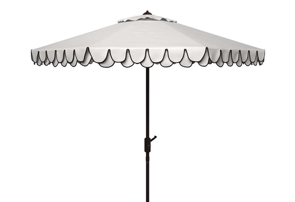 Safavieh - Elegant Valance 9Ft Umbrella - White - Navy - PAT8006F veiw 1