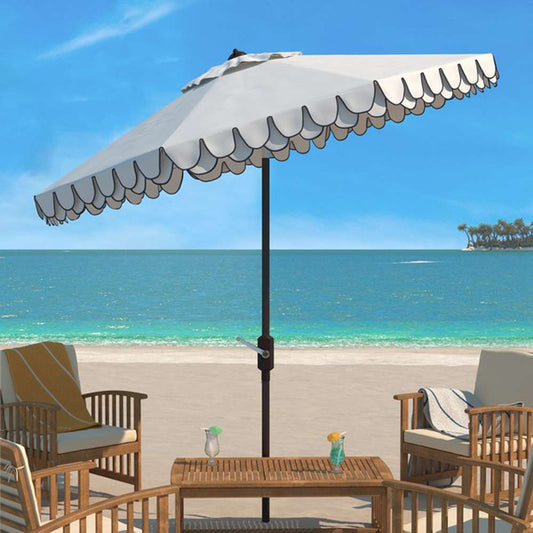 Safavieh - Elegant Valance 9Ft Umbrella - White - Navy - PAT8006F veiw 2