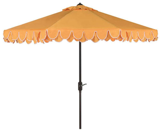 Safavieh - Elegant Valance 9Ft Umbrella - Yellow - White - PAT8006B veiw 1