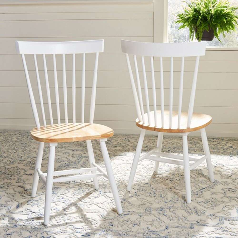 Safavieh - Parker Spindel Side Chair - White - Natural  (Set of 2) - AMH8500J-SET2 veiw 2