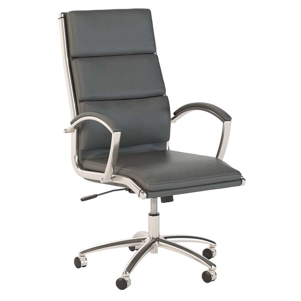 Bush Furniture - Modelo High Back Leather Executive Office Chair in Dark Gray - CH1701DGL-03 veiw 1