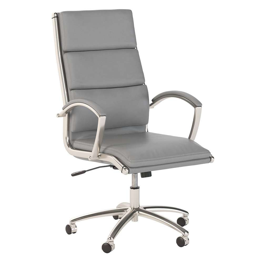 Bush Furniture - Modelo High Back Leather Executive Office Chair in Light Gray - CH1701LGL-03 veiw 1