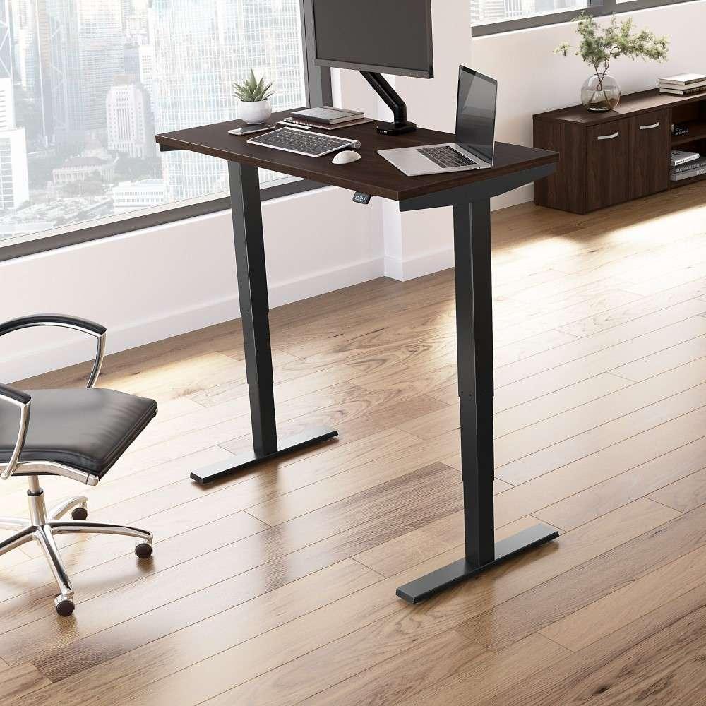 Bush Furniture - Move 40 Series 48W x 24D Electric Height Adjustable Standing Desk in Black Walnut with Black Base - M4S4824BWBK veiw 2