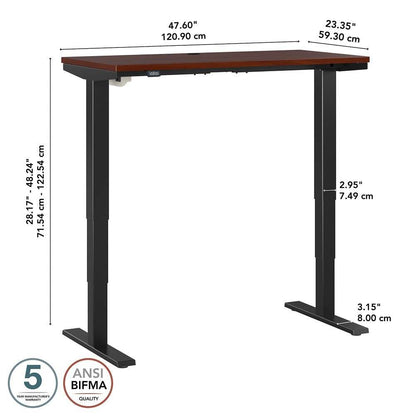 Bush Furniture - Move 40 Series 48W x 24D Electric Height Adjustable Standing Desk in Hansen Cherry with Black Base - M4S4824HCBK veiw 6