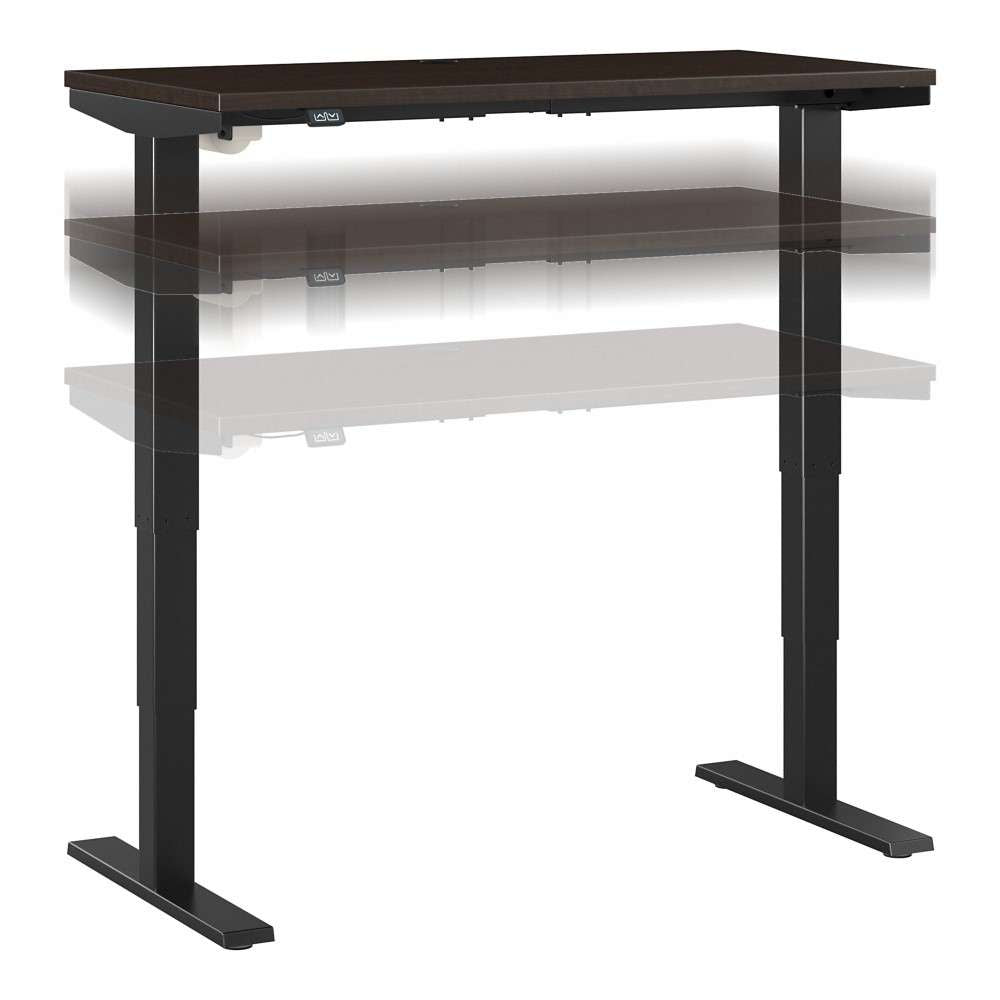 Bush Furniture - Move 40 Series 48W x 24D Electric Height Adjustable Standing Desk in Mocha Cherry with Black Base - M4S4824MRBK veiw 1