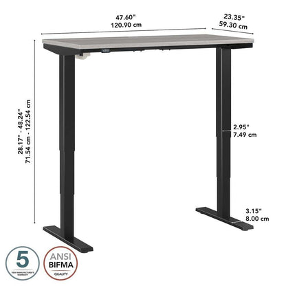 Bush Furniture - Move 40 Series 48W x 24D Electric Height Adjustable Standing Desk in Platinum Gray with Black Base - M4S4824PGBK veiw 6