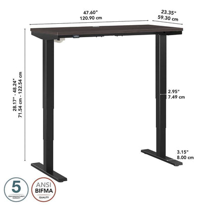 Bush Furniture - Move 40 Series 48W x 24D Electric Height Adjustable Standing Desk in Storm Gray with Black Base - M4S4824SGBK veiw 6
