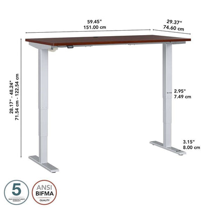 Bush Furniture - Move 40 Series 60Wx30D Electric Height Adjustable Standing Desk in Hansen Cherry - M4S6030HCSK veiw 6