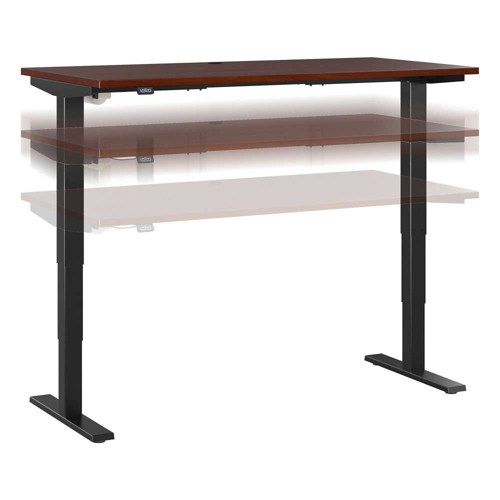 Bush Furniture - Move 40 Series 60W x 30D Electric Height Adjustable Standing Desk in Hansen Cherry with Black Base - M4S6030HCBK veiw 1