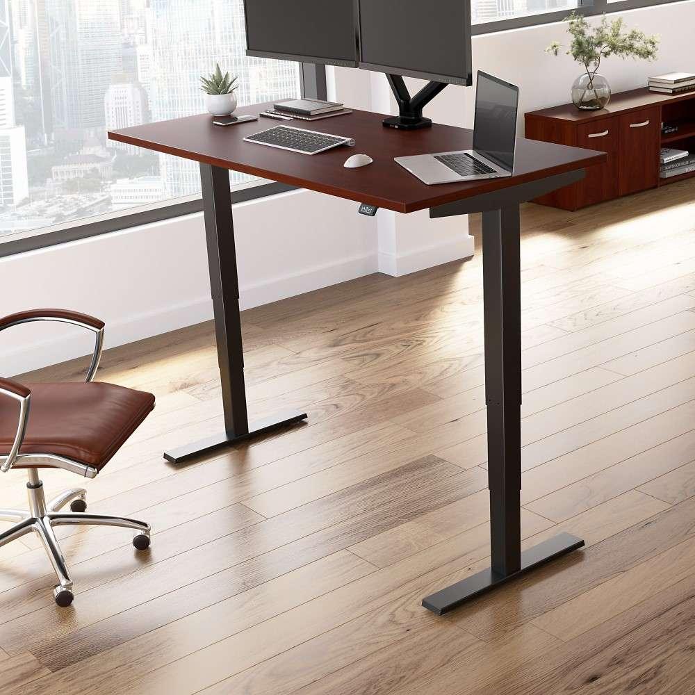 Bush Furniture - Move 40 Series 60W x 30D Electric Height Adjustable Standing Desk in Hansen Cherry with Black Base - M4S6030HCBK veiw 2