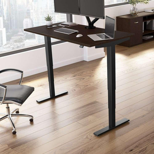 Bush Furniture - Move 40 Series 60W x 30D Electric Height Adjustable Standing Desk in Mocha Cherry with Black Base - M4S6030MRBK veiw 2