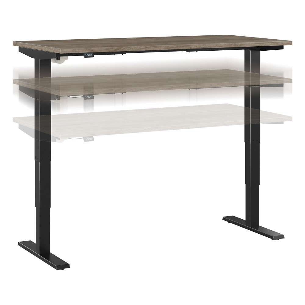 Bush Furniture - Move 40 Series 60W x 30D Electric Height Adjustable Standing Desk in Modern Hickory with Black Base - M4S6030MHBK veiw 1