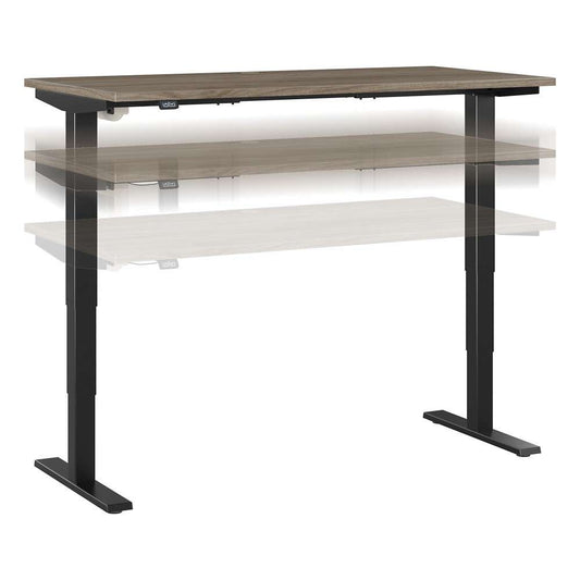 Bush Furniture - Move 40 Series 60W x 30D Electric Height Adjustable Standing Desk in Modern Hickory with Black Base - M4S6030MHBK veiw 1