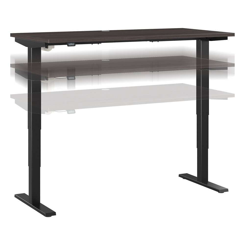 Bush Furniture - Move 40 Series 60W x 30D Electric Height Adjustable Standing Desk in Storm Gray with Black Base - M4S6030SGBK veiw 1