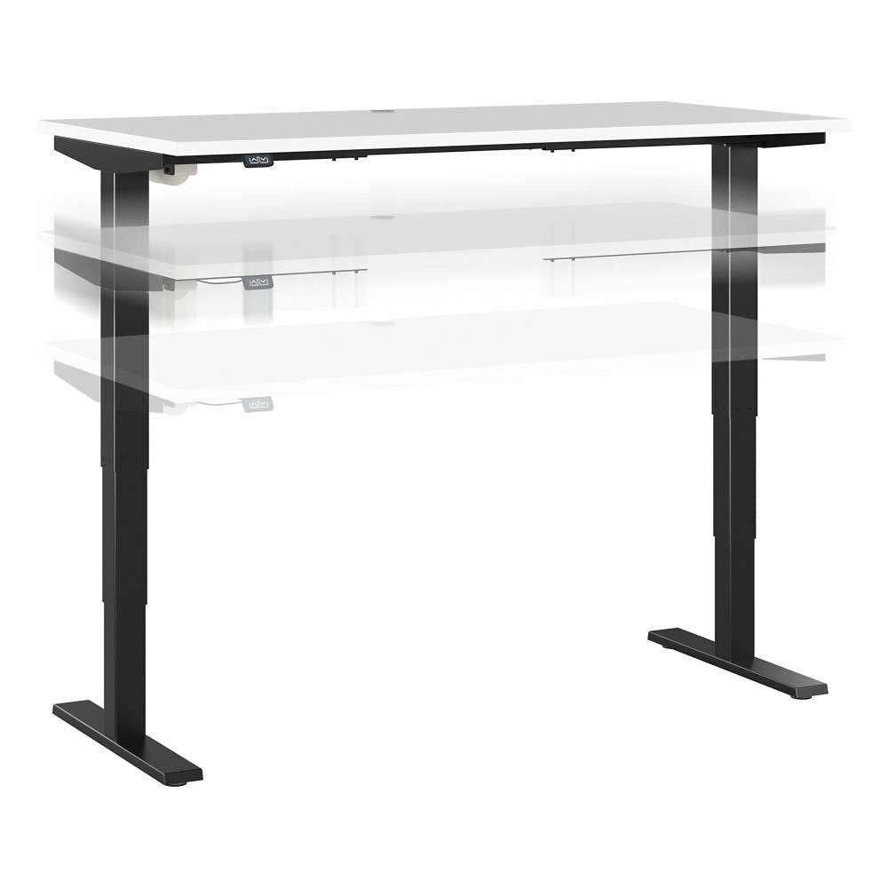 Bush Furniture - Move 40 Series 60W x 30D Electric Height Adjustable Standing Desk in White with Black Base - M4S6030WHBK veiw 1
