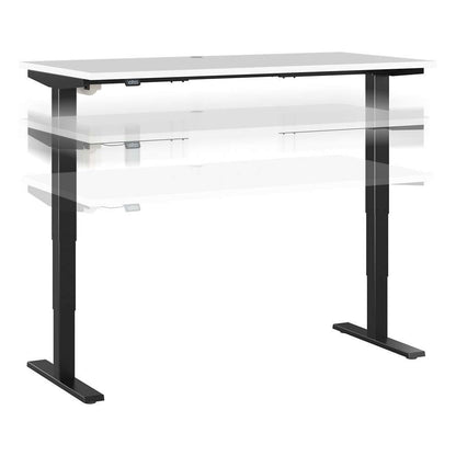 Bush Furniture - Move 40 Series 60W x 30D Electric Height Adjustable Standing Desk in White with Black Base - M4S6030WHBK veiw 1