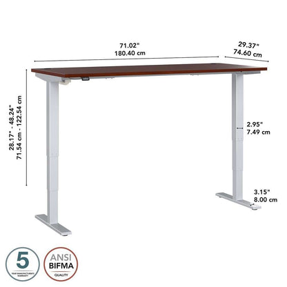 Bush Furniture - Move 40 Series 72Wx30D Electric Height Adjustable Standing Desk in Hansen Cherry - M4S7230HCSK veiw 6