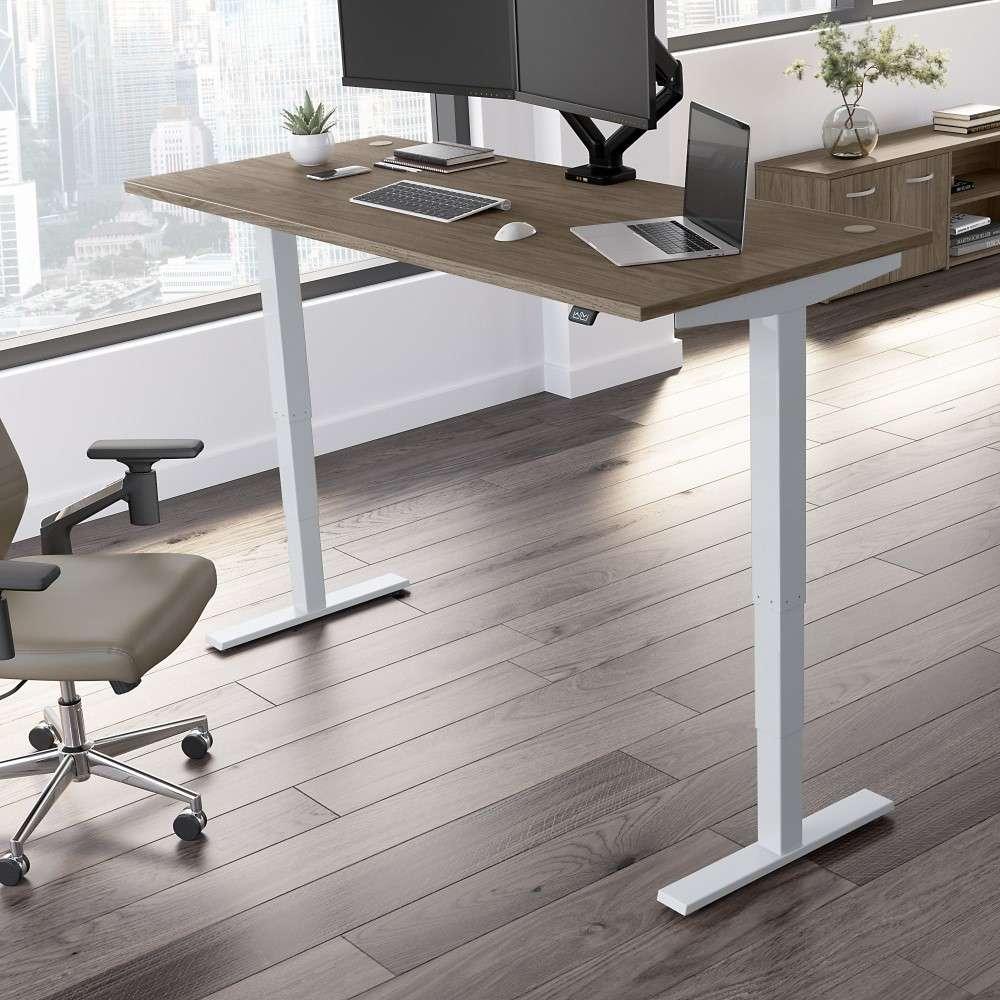 Bush Furniture - Move 40 Series 72W x 30D Electric Height Adjustable Standing Desk in Modern Hickory - M4S7230MHSK veiw 2