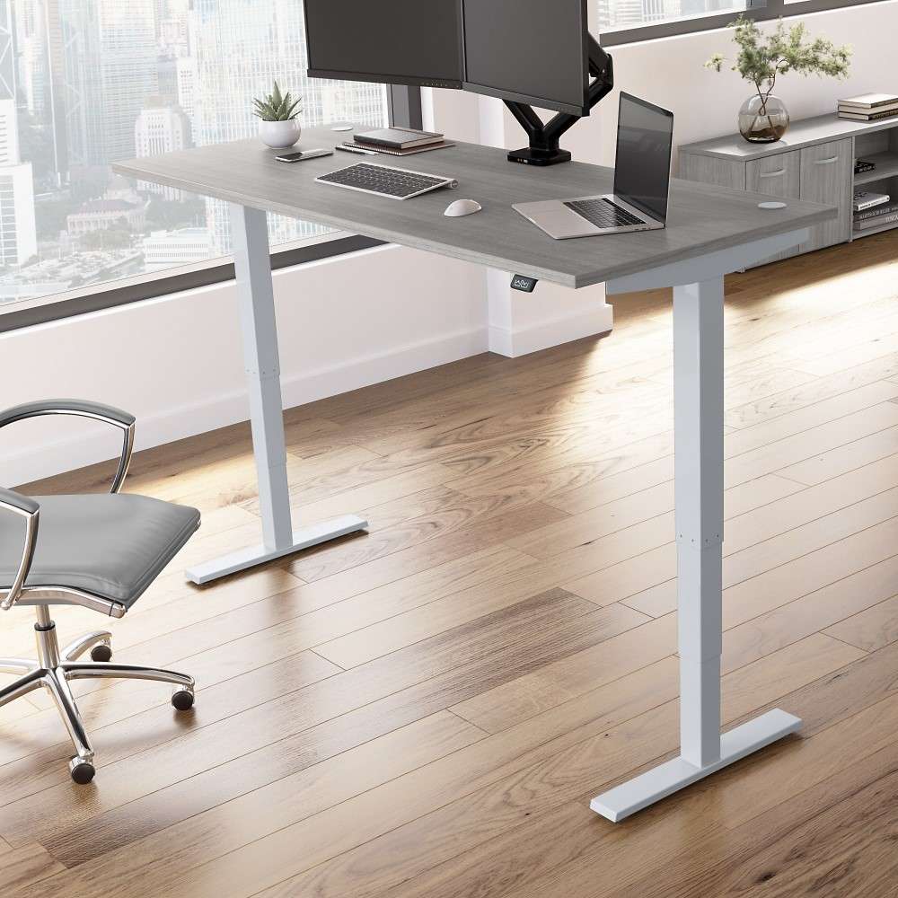 Bush Furniture - Move 40 Series 72W x 30D Electric Height Adjustable Standing Desk in Platinum Gray - M4S7230PGSK veiw 2