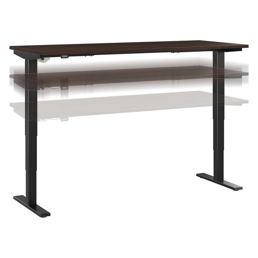 Bush Furniture - Move 40 Series 72W x 30D Electric Height Adjustable Standing Desk in Black Walnut with Black Base - M4S7230BWBK veiw 1