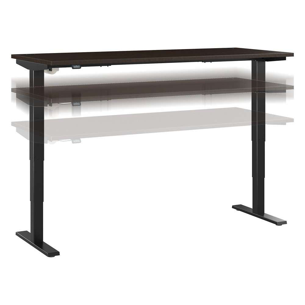 Bush Furniture - Move 40 Series 72W x 30D Electric Height Adjustable Standing Desk in Mocha Cherry with Black Base - M4S7230MRBK veiw 1