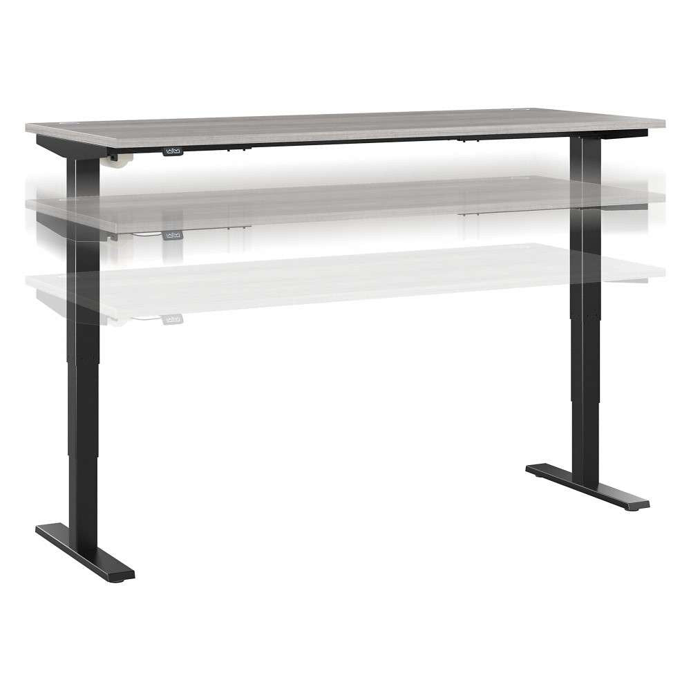 Bush Furniture - Move 40 Series 72W x 30D Electric Height Adjustable Standing Desk in Platinum Gray with Black Base - M4S7230PGBK veiw 1