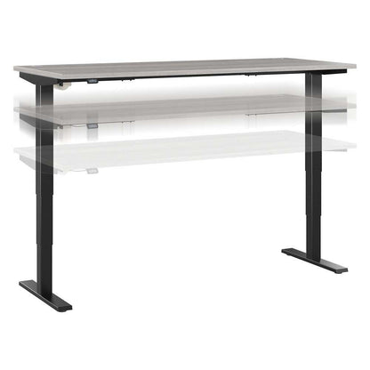 Bush Furniture - Move 40 Series 72W x 30D Electric Height Adjustable Standing Desk in Platinum Gray with Black Base - M4S7230PGBK veiw 1