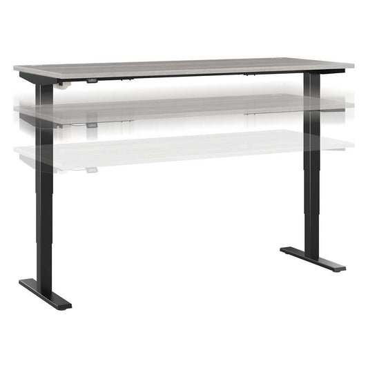 Bush Furniture - Move 40 Series 72W x 30D Electric Height Adjustable Standing Desk in Platinum Gray with Black Base - M4S7230PGBK veiw 1