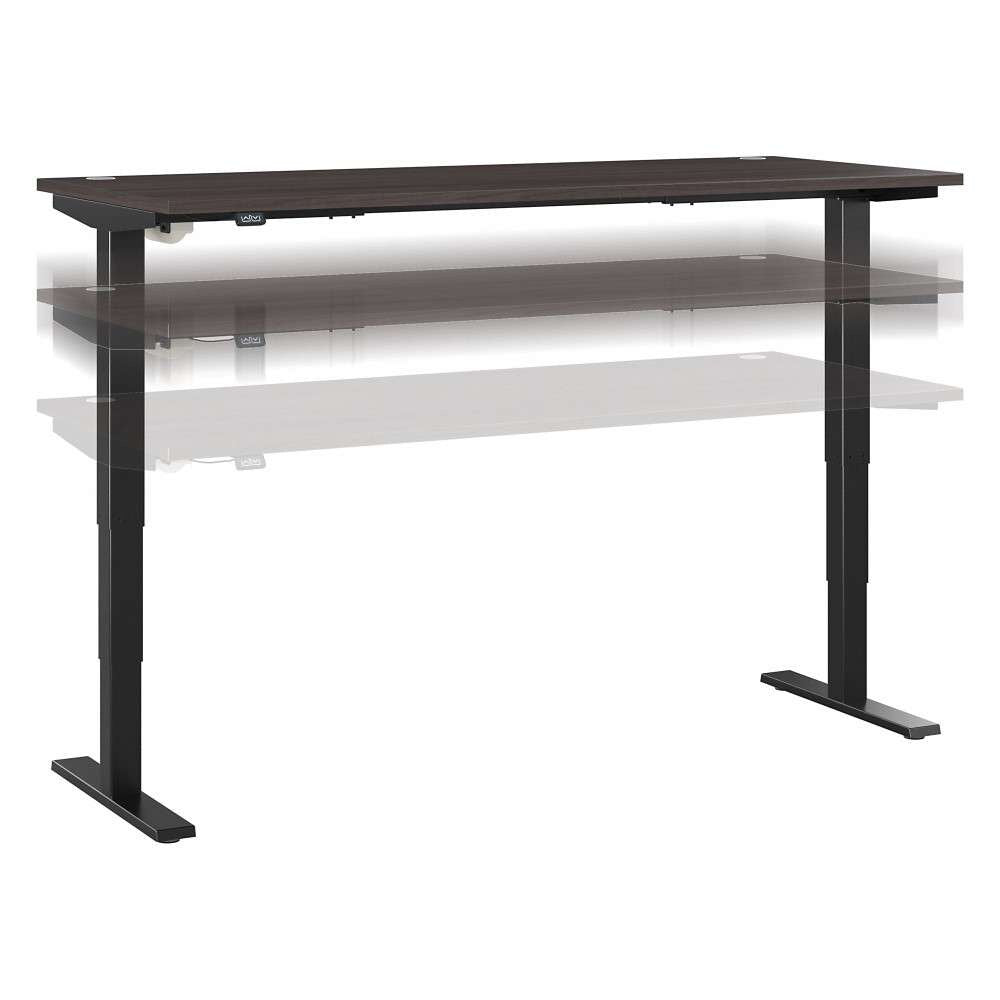 Bush Furniture - Move 40 Series 72W x 30D Electric Height Adjustable Standing Desk in Storm Gray with Black Base - M4S7230SGBK veiw 1