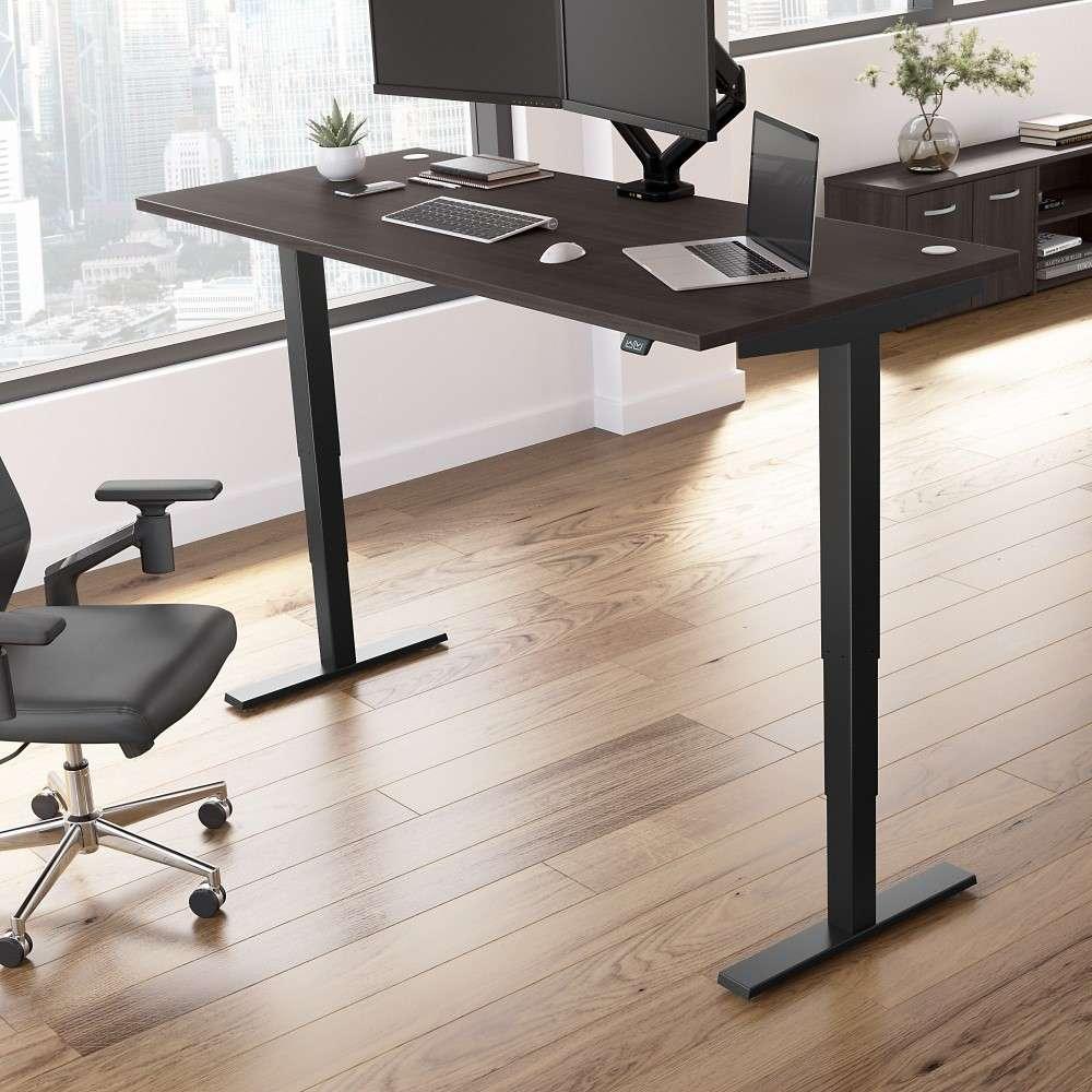 Bush Furniture - Move 40 Series 72W x 30D Electric Height Adjustable Standing Desk in Storm Gray with Black Base - M4S7230SGBK veiw 2