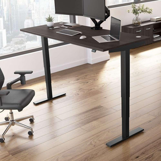 Bush Furniture - Move 40 Series 72W x 30D Electric Height Adjustable Standing Desk in Storm Gray with Black Base - M4S7230SGBK veiw 2