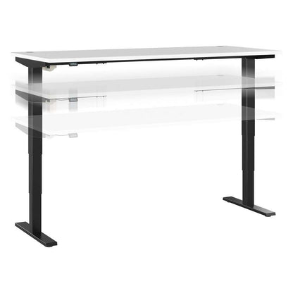 Bush Furniture - Move 40 Series 72W x 30D Electric Height Adjustable Standing Desk in White with Black Base - M4S7230WHBK veiw 1