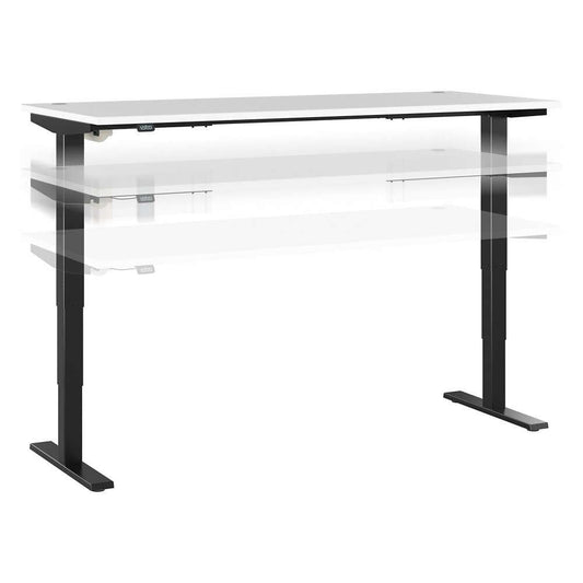 Bush Furniture - Move 40 Series 72W x 30D Electric Height Adjustable Standing Desk in White with Black Base - M4S7230WHBK veiw 1