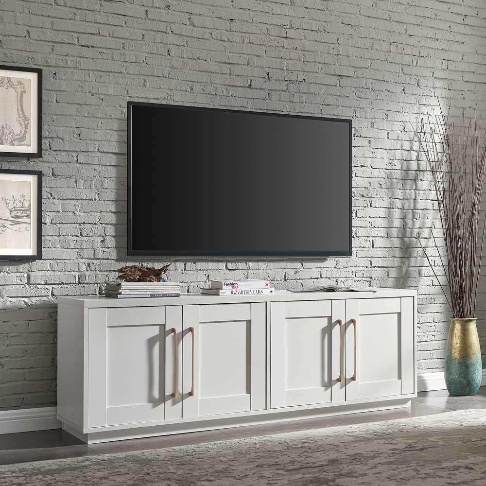 Hudson & Canal - Tillman Rectangular TV Stand for TVs up to 75in in White - TV1638 veiw 2