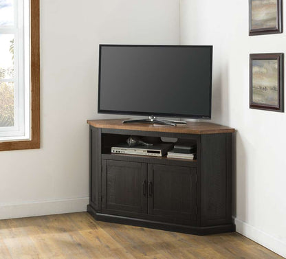 Martin Svensson Home -  Rustic Corner TV Stand, Antique Black and Honey - 90975 veiw 3