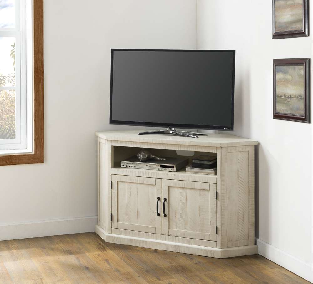 Martin Svensson Home -  Rustic Corner TV Stand, White - 90973 veiw 3