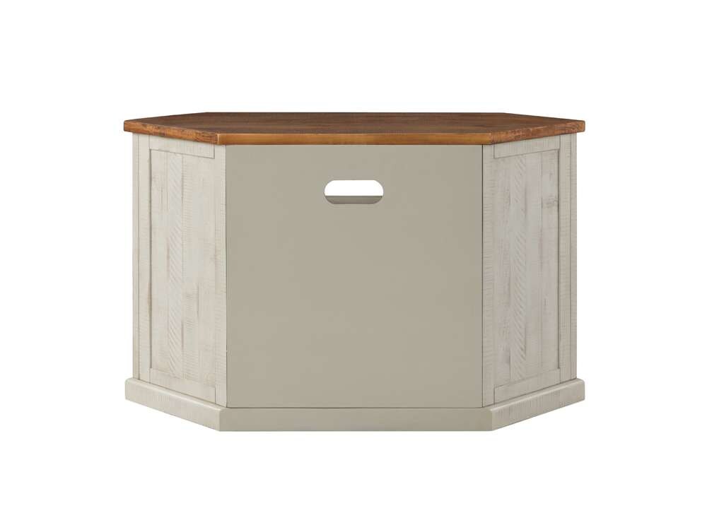 Martin Svensson Home -  Rustic Corner TV Stand, Antique White and Honey - 90976 veiw 4