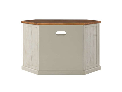 Martin Svensson Home -  Rustic Corner TV Stand, Antique White and Honey - 90976 veiw 4