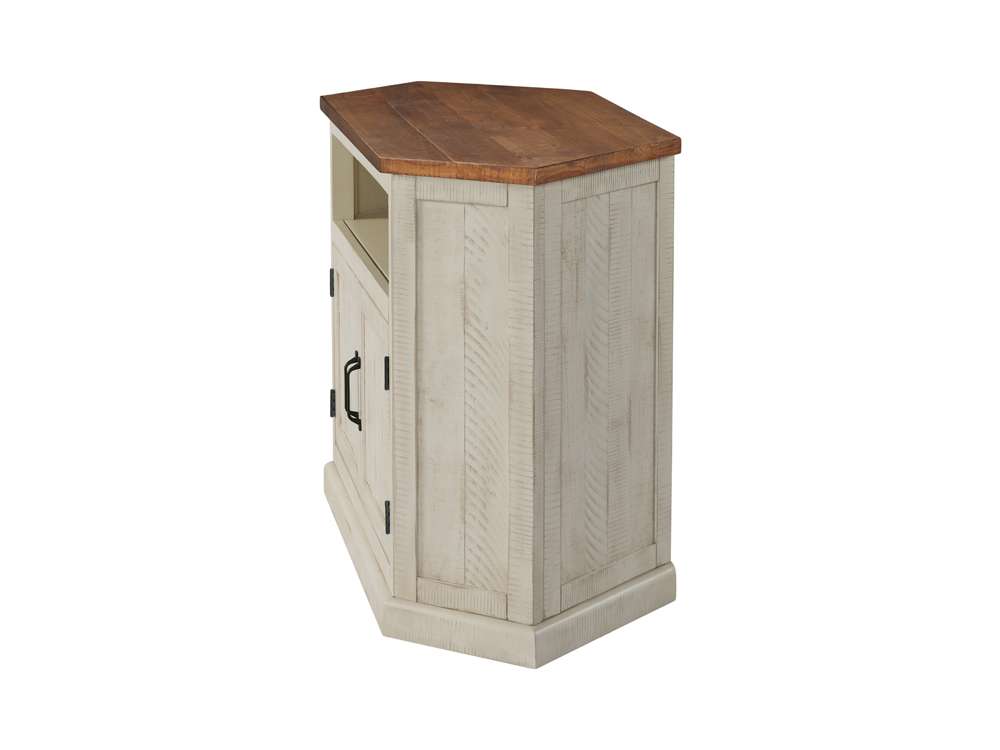 Martin Svensson Home -  Rustic Corner TV Stand, Antique White and Honey - 90976 veiw 5